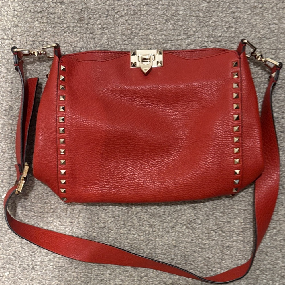 Valentino Red rock stud Crossbody Bag with